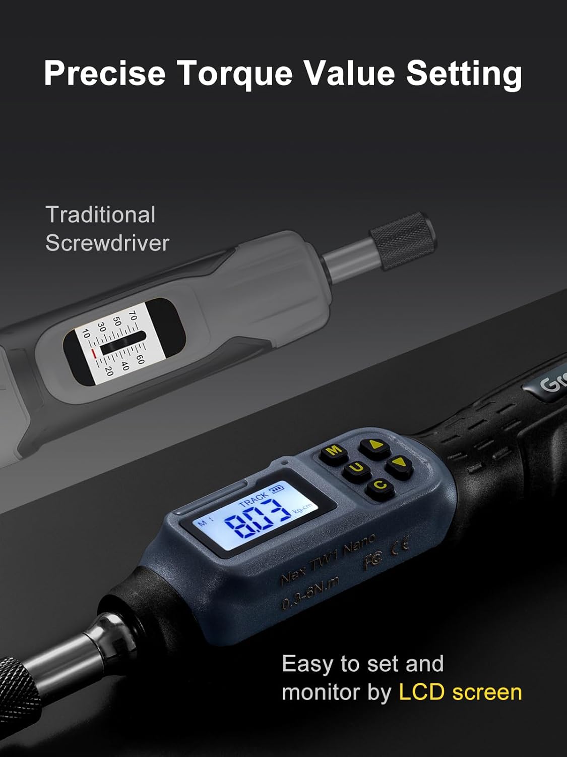 Digital Torque Screwdriver 0.3-6 Nm 27-in-1 Set