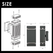 2 Pack Up Down Outdoor Wall Lights