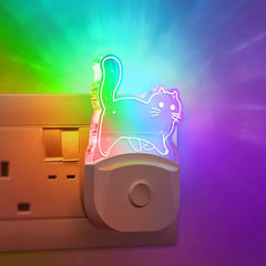 Night Light Plug-In, 0.5W, Warm White + RGB, Dusk to Dawn, 3 Modes, Acrylic, for Baby, Bedroom, Hallway, Garage, 2 Pack