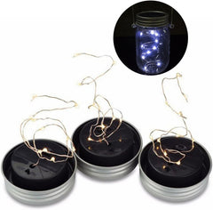 Solar Powered Lid Insert Fairy String Light Party Decor Lamp for Mason Jar - Warm White