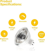 MR16 GU5.3 12V 20W Halogen Spotlight Bulbs 2700K (6 Pack)