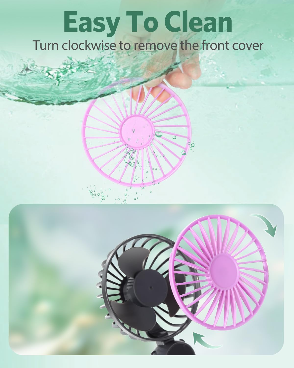 2 Pcs Portable Handheld Fans, Mini USB Rechargeable Fans with Neck Strap & Detachable Desk Base, 90° Foldable, 6 Speeds, Hand Held Fans for Outdoor, Home, Office, Travel, Camping&Commute