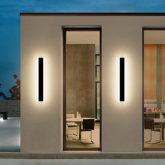 18W Contemporary Outdoor Wall Lights 3000K Warm White Black Hard-Wired for Hallway Balcony