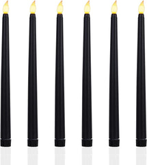 6-Pack White Flameless Taper Candles – Battery Operated LED for Christmas, Birthdays, Weddings, and Home Decor