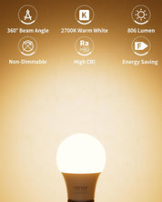 Vanke B22 LED Bulb 60W Equivalent Warm White 3-Pack