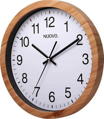 Wood Grain Round Wall Clock – Silent Non-Ticking Vintage Design for Home Rooms