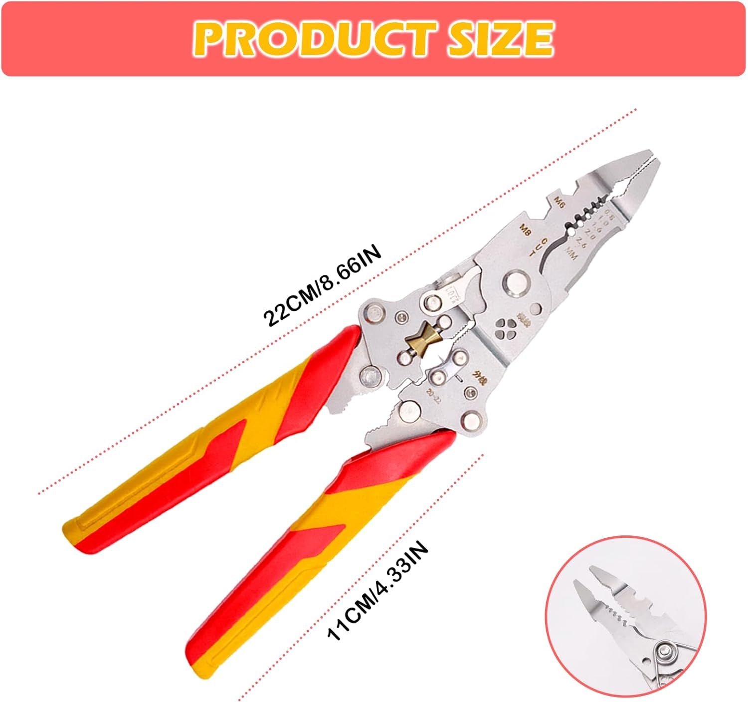 9 in 1 Multifunctional Wire Stripper Tool - Professional Electrician Pliers Set for Electrical Installation | Cable Stripping, Cutting, Crimping | Compatible with AWG 10-24 Wires