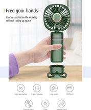 Mini Handheld USB Fan – Portable Rechargeable 5-Speed Folding Fan