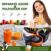 AMZCHEF Juicer Machines - Cold Press Slow Juicer - Masticating Juicer for Whole Fruits and Vegetables - Delicate Chew No Need to Filter - BPA Free Juice Extractor with 2 Cups and Brush - Black