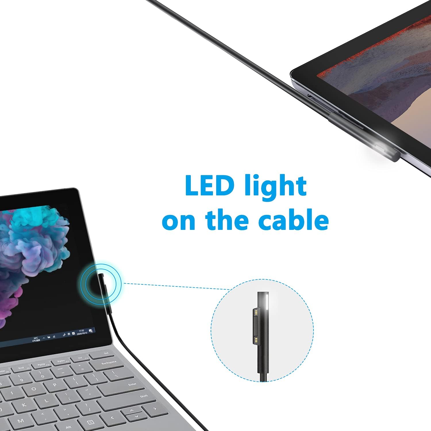 65W Microsoft Surface Charger, 15V 4A Power Supply for Surface Pro and Surface Laptop Models