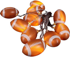 American Football String Lights—10 LED Sports Ball Lights, Ideal for Christmas Tree, Home, and Birthday Party Decorations