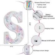 Unicorn LED Letter Light S 18 Color Remote