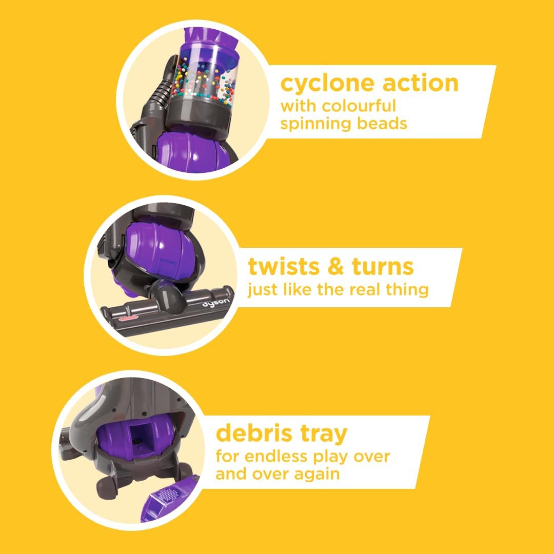 Casdon Dyson Ball Toy Vacuum Cleaner – Realistic Mini Dyson Replica with Twist & Turn Action for Kids Aged 3+, Purple