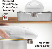 Kitchen Mama Auto Electric Can Opener – Hands-Free One-Touch Operation, Smooth Edge, Food-Safe, Battery Powered – White