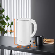 Taylor Swoden 1.5L Electric Kettle – Double Wall Insulated Cordless Kettle, 2200W Fast Boil, Cool Touch, Quiet Boiling, White