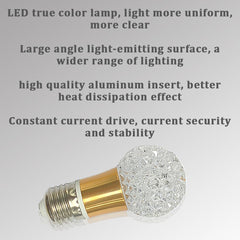 Acrylic Crystal Bulb 5W Edison Screw Light 85-265V, 3000K Warm Light, E27 Base Professional Decorative lamp (1 Count E27-B013) [Energy Class F]