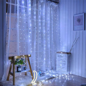LED Curtain Fairy Twinkle Lights 3x3m 300 LEDs – Cool White