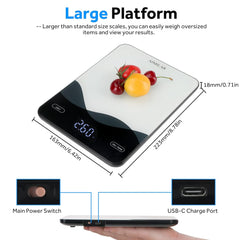 AIMILAR Rechargeable Digital Kitchen Scale, 22lb LED Display, Ounces & Grams