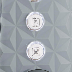 4 Slice Toaster – High Gloss Geometric Design, Defrost & Reheat, Wide Slots, Removable Crumb Tray – Grey