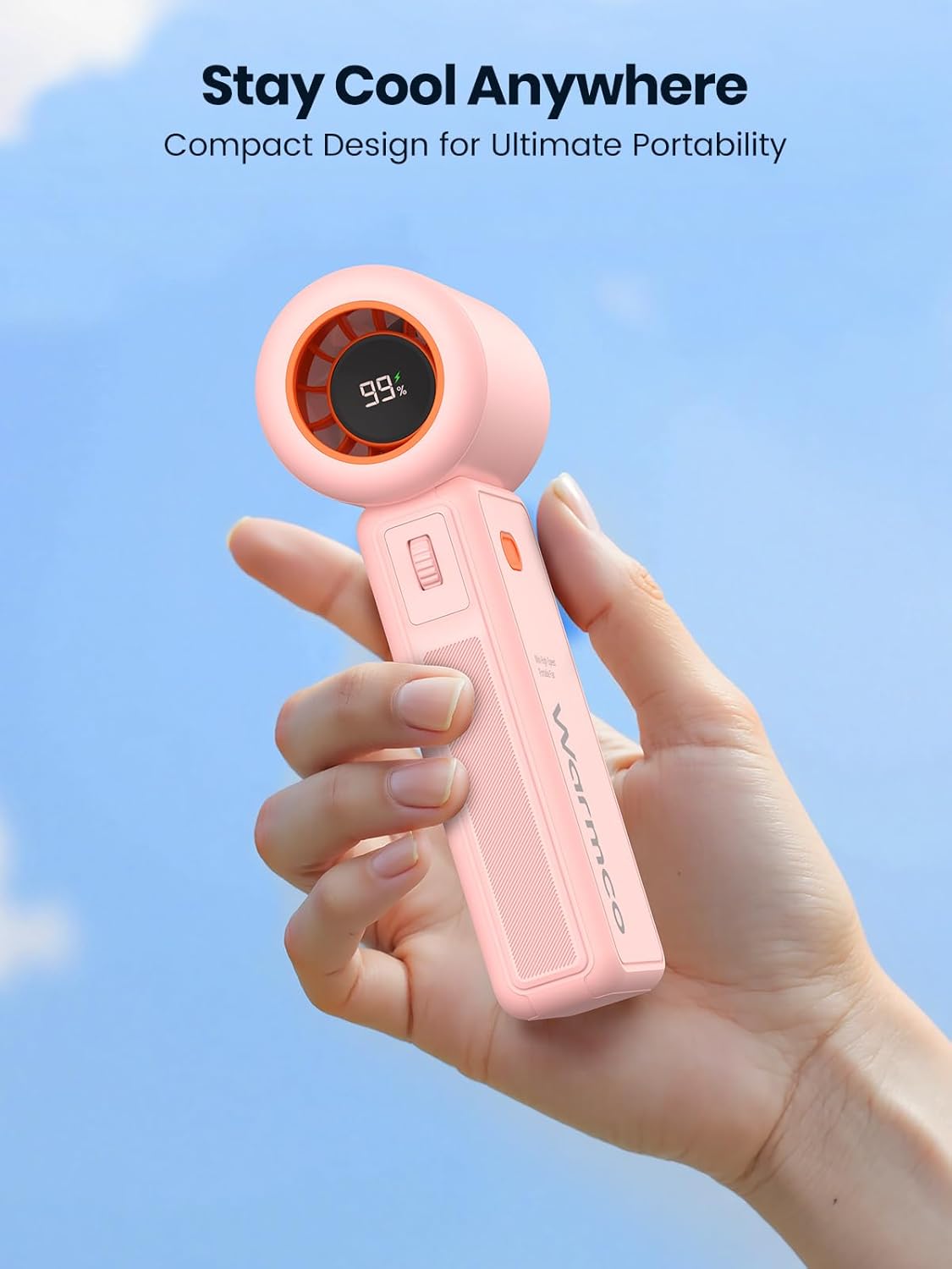 Portable Turbo Handheld Fan 5000mAh Digital Display