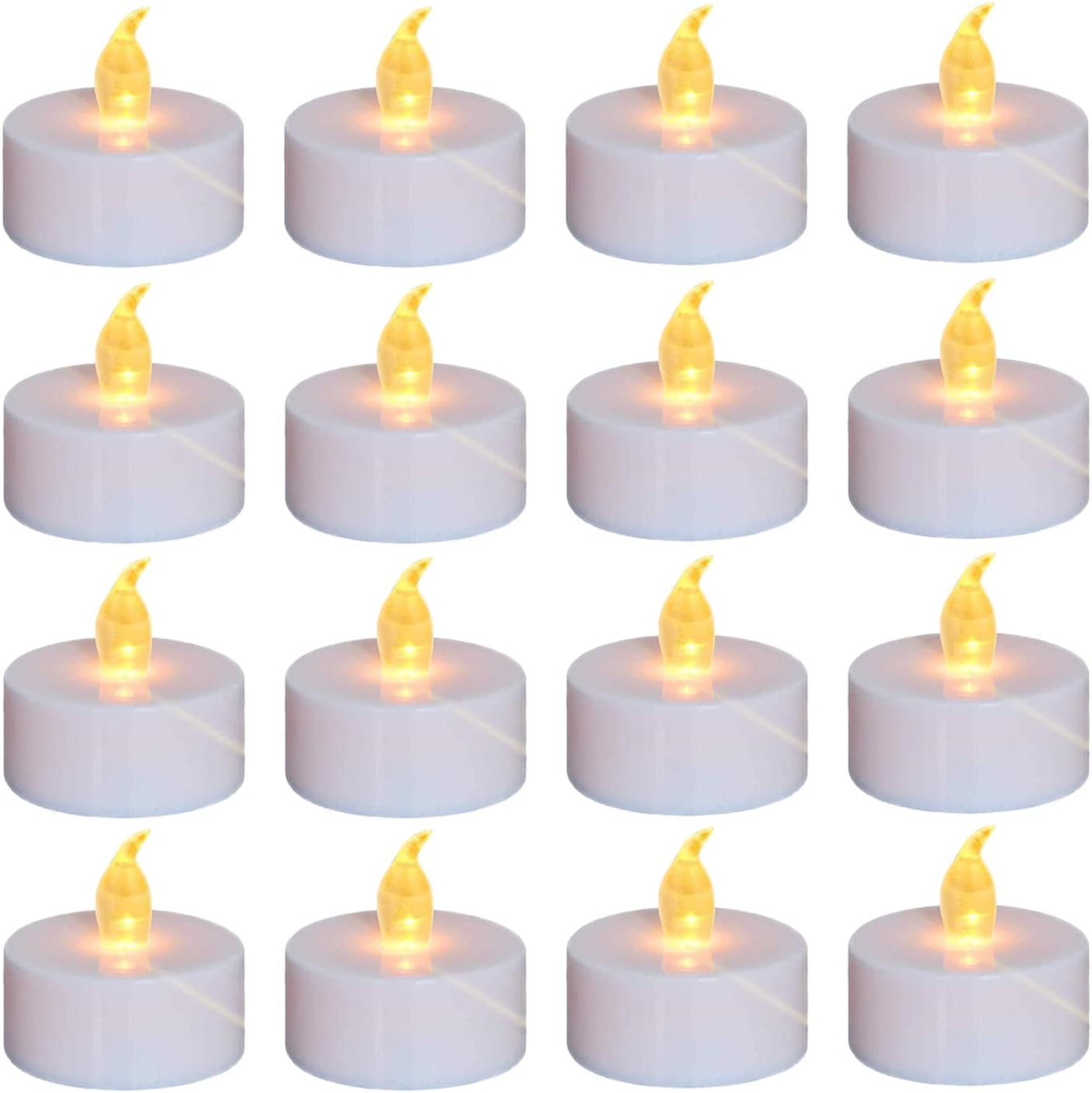 24-Pack Battery Operated Flameless Tea Lights – Realistic Flickering, Warm Yellow