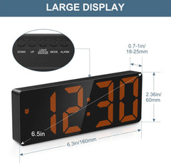 Upgraded LED Digital Alarm Clock – Temperature, Adjustable Brightness, Voice Control, 12/24H