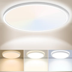 24W Ultra-Thin LED Ceiling Light with Dimmable 2000K Backlight, Warm Night Light & Timer, Modern 12 Inch Round Flush Mount for Bedroom Living Room Kitchen