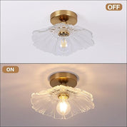 Modern Flush Mount Ceiling Light Fixture - E27 Clear Glass Shade 240V