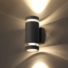 Outdoor Wall Lights Up Down, Outside Wall Lights Mains Powered, IP65 Waterproof Porch Light Lamp Modern 3000K Aluminium