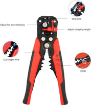 Amazon Basics Self-Adjusting Wire Stripper, Black/red