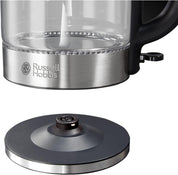 Russell Hobbs Illuminating 1.7L Cordless Glass Kettle Fast Boil 3000W Black Steel
