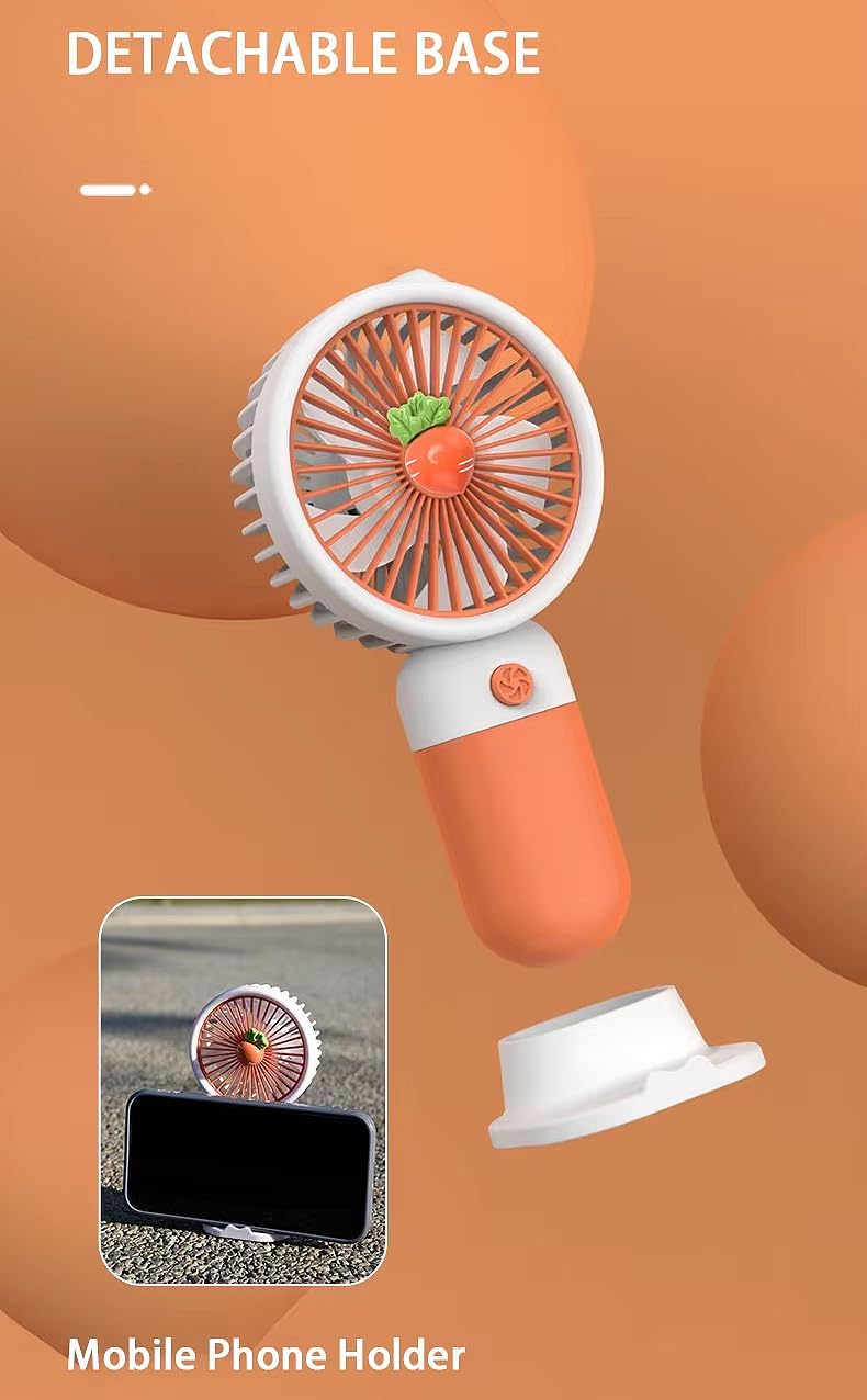 Handheld Fan – Hand Held Fan Rechargeable – Mini Portable Fans Handheld USB Rechargeable Fans with 3 Speeds – Battery Operated Mini Desk Cooler – Hand Held Travel Cooler (Yellow/Green)