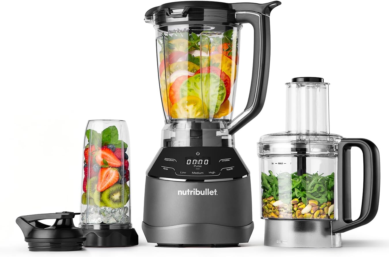 Triple Prep System – Jug Blender, Personal Blender & Food Processor in One – Crushes Ice & Frozen Fruit – For Smoothies & Juices – Black