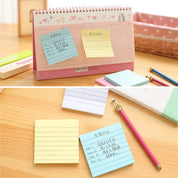 3x3 Lined Sticky Notes, 6 Bright Colors, 6 Pads Pack, 100 Sheets Each