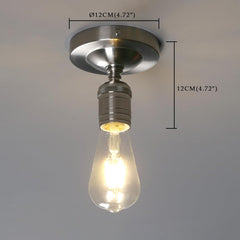 Brushed Industrial Ceiling Pendant Light, One-Head E27 Hanging Lamp Without Shade, Modern Loft Style for Kitchen, Bedroom, Hallway