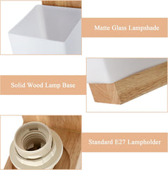 Wooden Wall Light Indoor, E27 Modern Minimalist Wall Lamp, Natural Wood Wall Lighting Fixture for Living Room, Bedroom, Bedside, Hallway, and Stairs (Without Bulb)