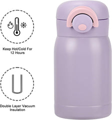 150ml Mini Stainless Steel Water Bottle – Leakproof Thermos Flask with Straw for Hot & Cold Drinks