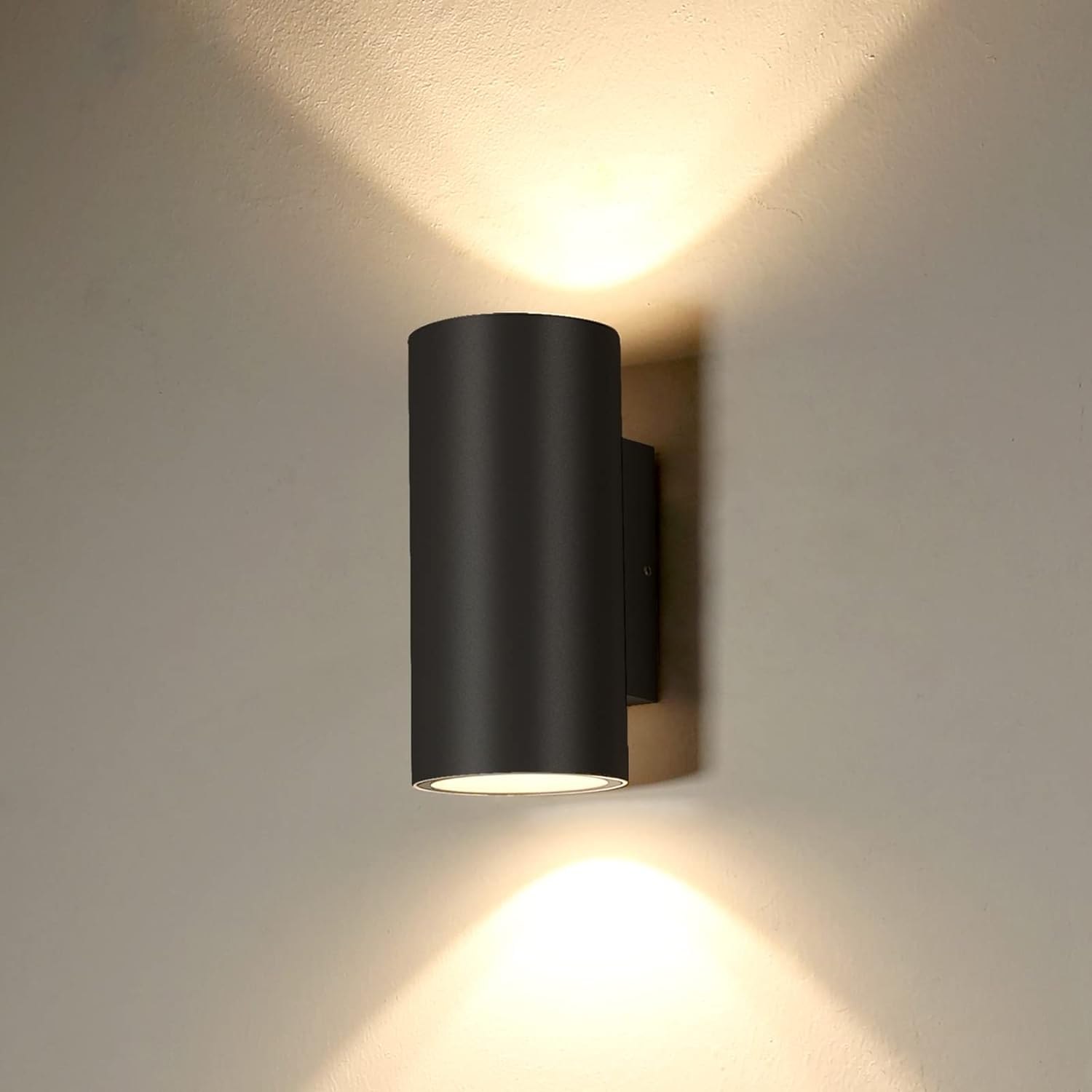 Wall Light Outside Wall Lamp IP65 LED Up and Down Wall Lighting 10W x 2 Modern Aluminum Wall Sconce for Indoor Christmas Outdoor Living Room (Black)