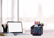 360° Rotating Mesh Desk Organizer Caddy – Multifunctional Pencil Holder, Black