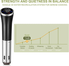 Wancle Sous Vide Precision Cooker 1100W IPX7 Waterproof Immersion Circulator – Black