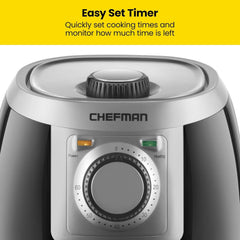 TurboFry 2-Litre Small Air Fryer – 1000W Compact Oil-Free Cooker with 60-Min Timer, Nonstick Basket & Dishwasher-Safe Parts