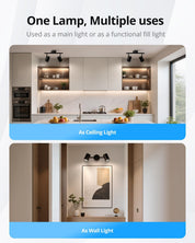 Kitchen Ceiling Light 2 Way Adjustable Black Spotlights Bar GU10 Fitting