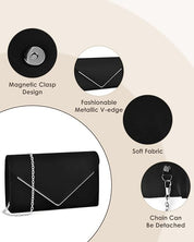 Women’s Evening Clutch Bag – Elegant Party, Wedding & Prom Purse with Detachable Strap
