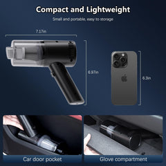 Cordless Handheld Vacuum Cleaner 15000Pa Powerful Suction, Lightweight Mini Car Vacuum with Fast USB Charging for Home, Sofa, Bed, Office & Pet Hair Cleaning