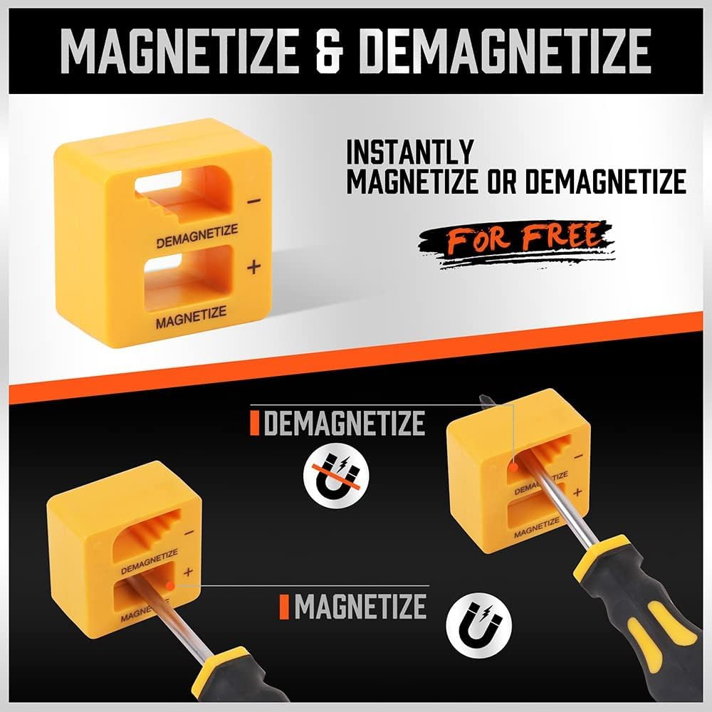 11Pcs Magnetic Screwdriver Set – Flat & Cross Head