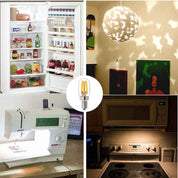 2-Pack E14 3W LED Refrigerator Bulb, 6000K Cool White, Energy-Saving SES Pygmy Light for Freezer, Microwave, Cooker Hood & Appliance Lighting