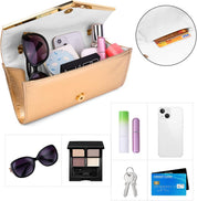 Elegant Satin Glitter Clutch Bag for Women – Sequin Evening Purse with Chain Strap