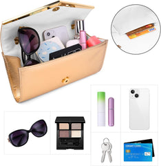 Elegant Satin Glitter Clutch Bag for Women – Sequin Evening Purse with Chain Strap