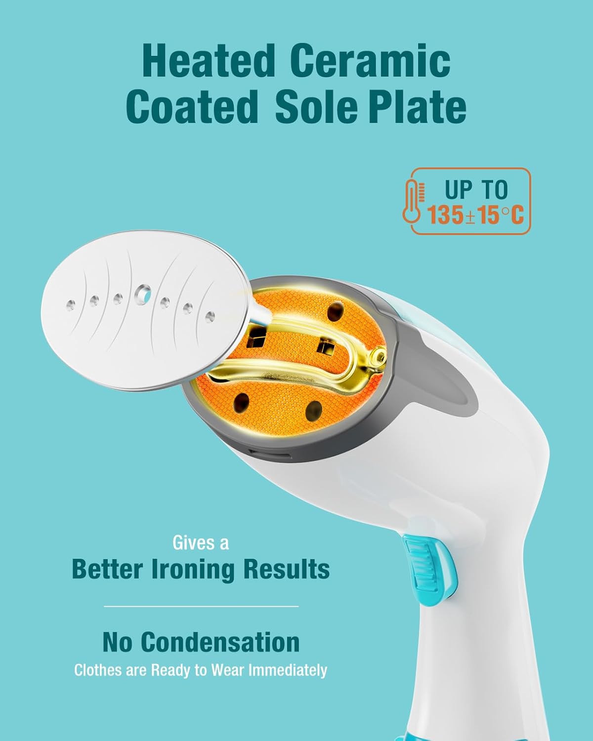 Portable Clothes Steamer 1200W Fast Heat Auto-Off