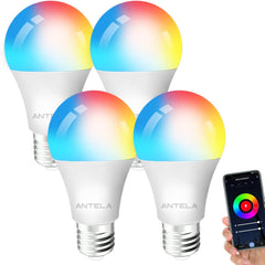 ANWIO GU10 Smart Bulb 5W, Dimmable Color Changing, Alexa & Google Assistant Compatible, 350Lm, 4-Pack